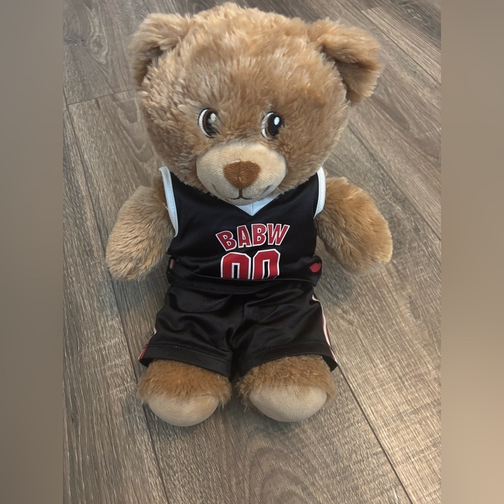 Build-A-Bear 17 inch Tan Teddy Bear & Basketball Uniform